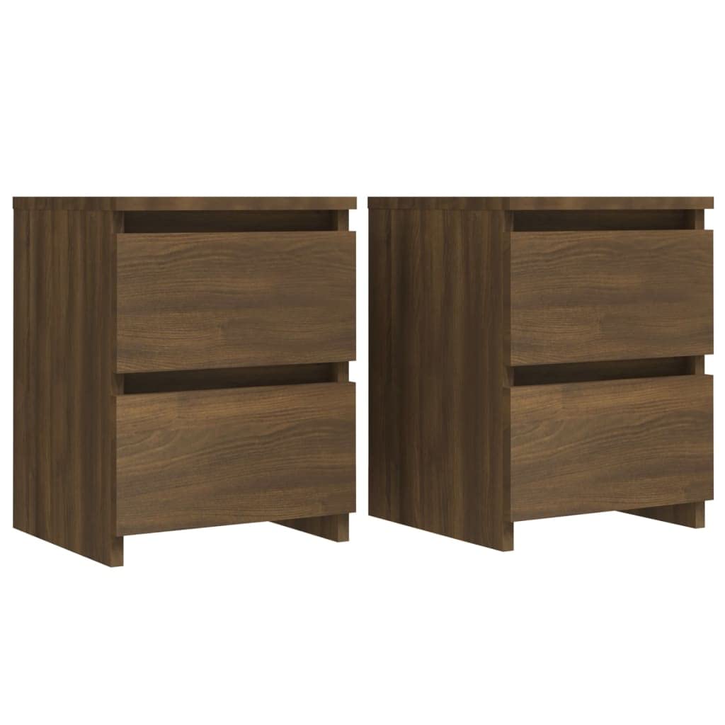 vidaXL Bedside Cabinets 2 pcs Brown Oak 11.8"x11.8"x15.7" Engineered Wood